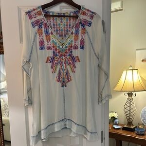 Soft Surroundings Embroidered Multicolor Women's Top